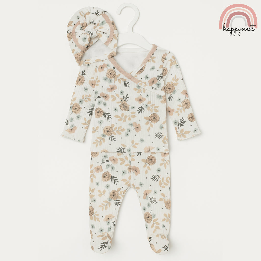 Rachel Zoe Floral Kimono Footie Set for Baby Girls 3-9M AA388