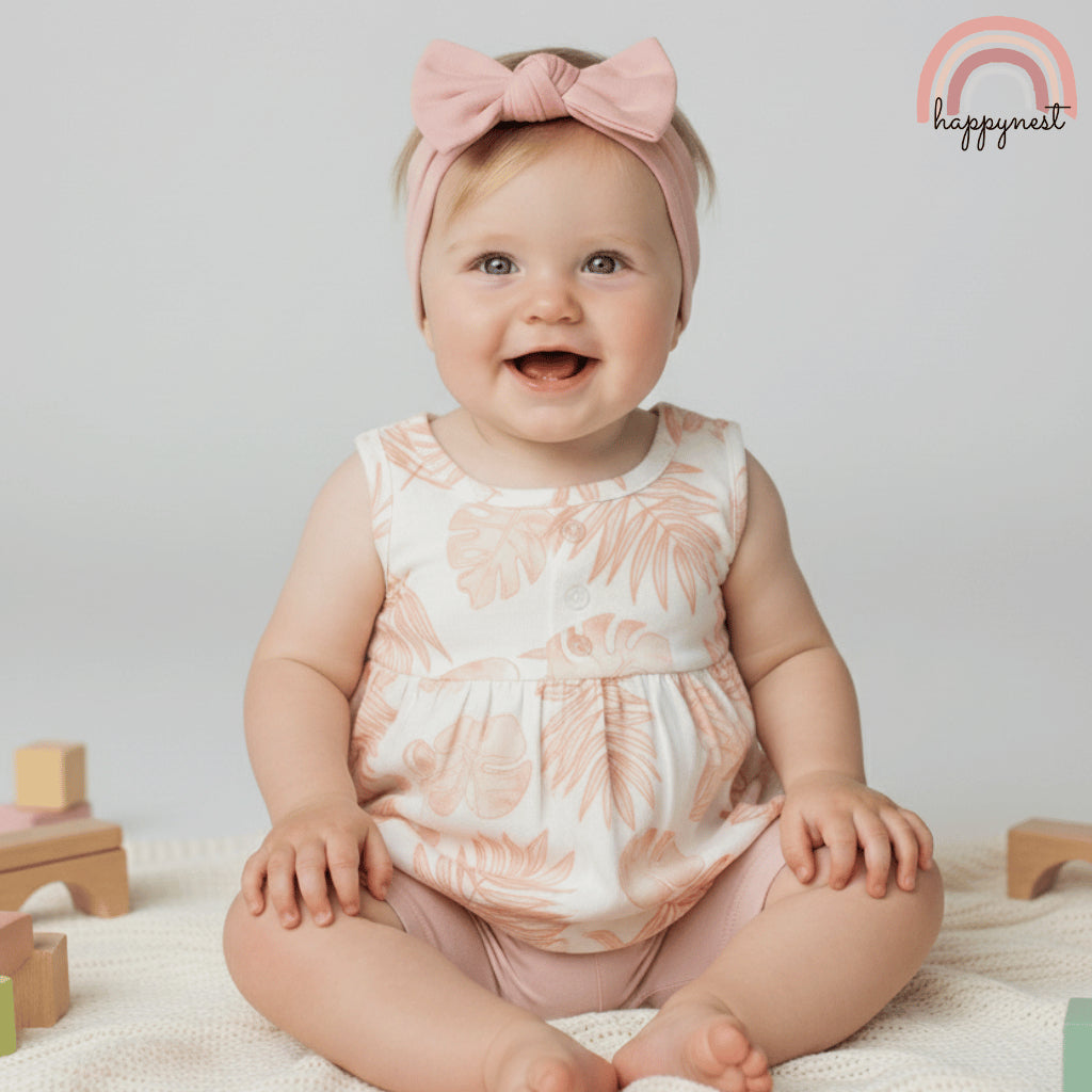 Baby Girl Outfit Set 3-PC: Shorts + Shirt + Headband Rachel Zoe AA419 0-9 Months