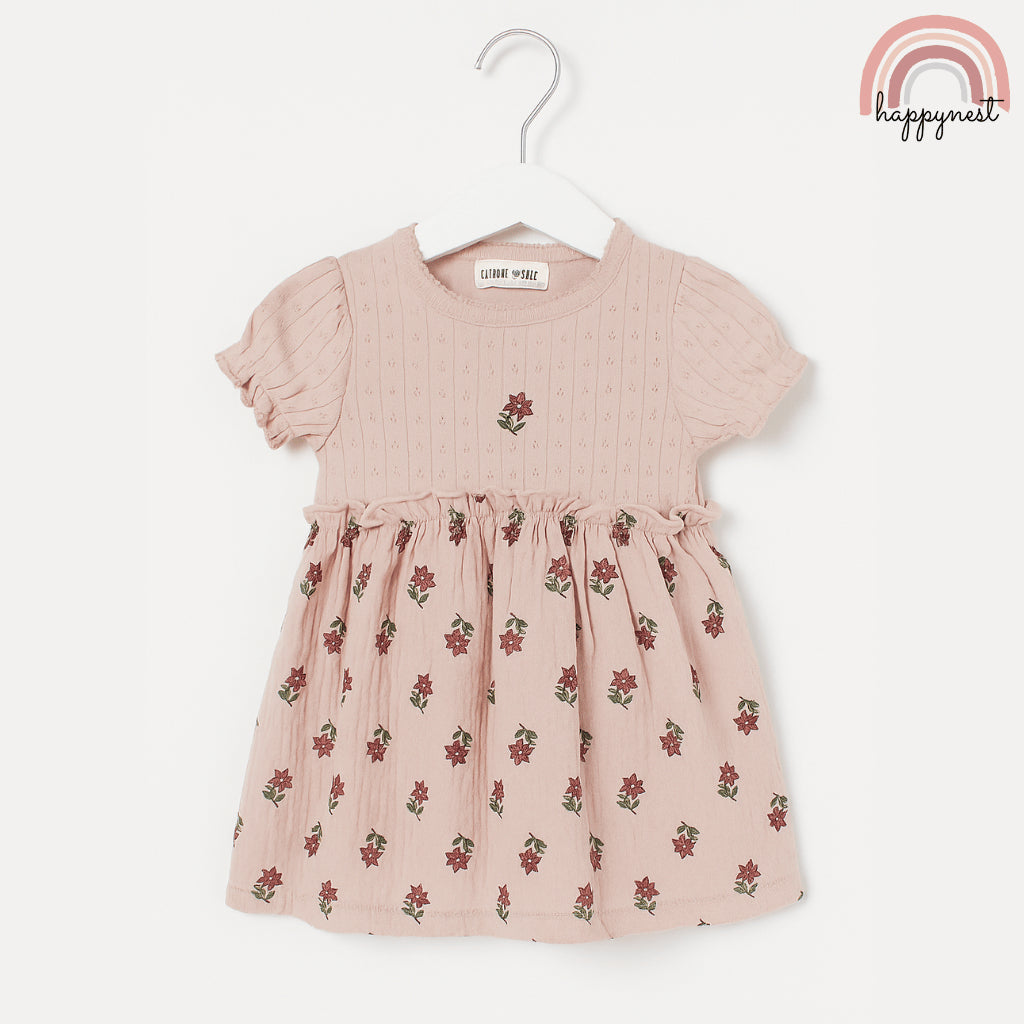 Baby Girl Dress Set w/ Headband & Socks (3-9M) | AA326 Rabbit Bear