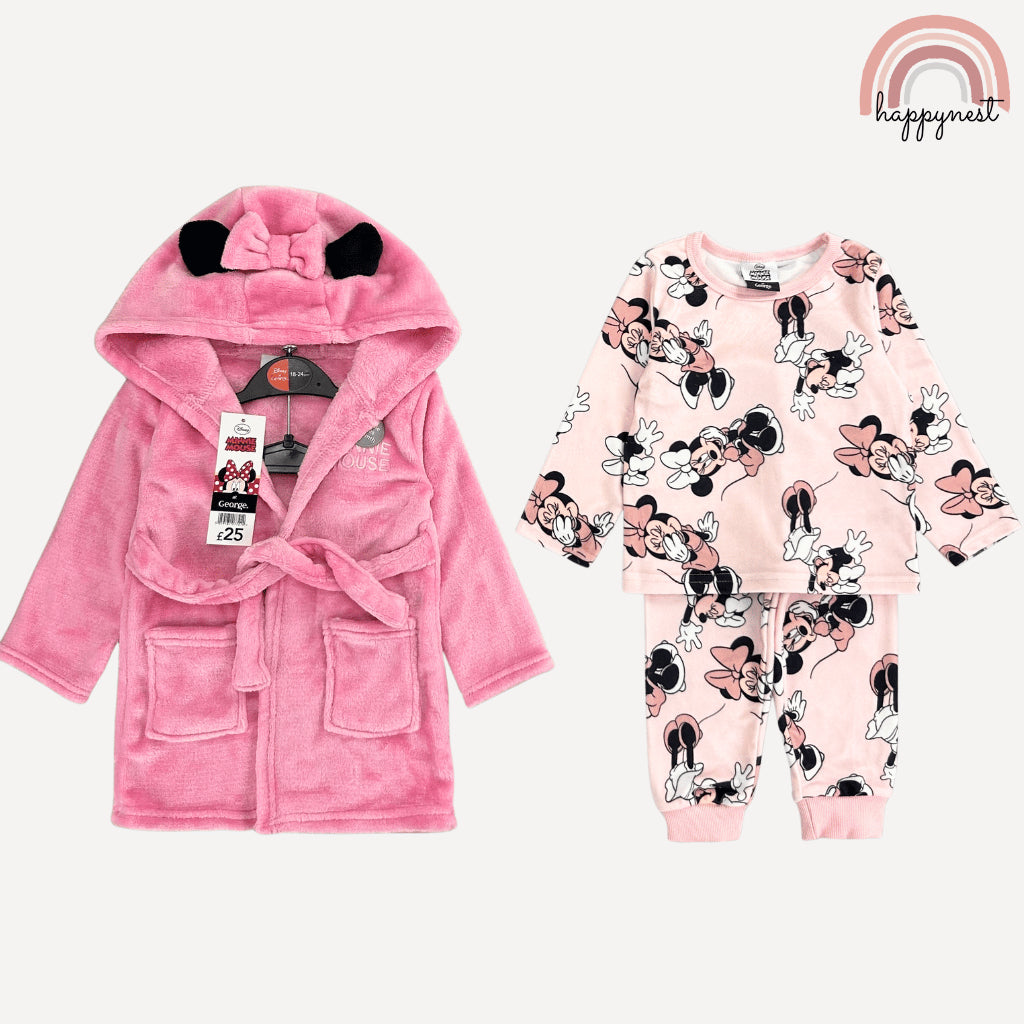 Minnie Fleece Robe Pajama Set (3-36M) | AA432