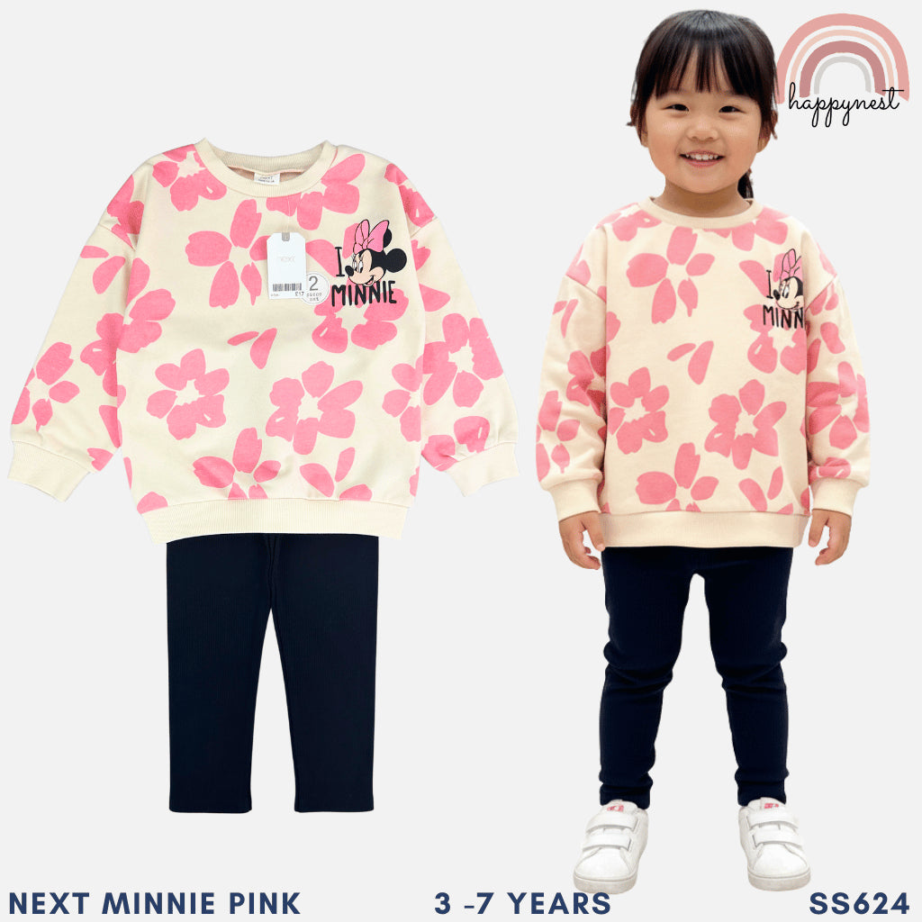 NEXT Minnie Mouse Floral Terno Set for Girls (3-7Y) | SS624