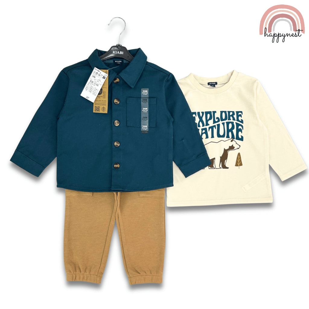 Toddler Boy Adventure Jacket Terno Set 3-PC (6-36M) | SS632