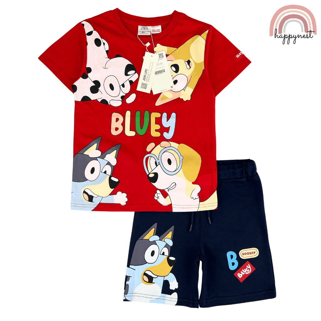 Bluey Red Terno Set for Kids Boys T-Shirt & Shorts (2-10Y) | AA447