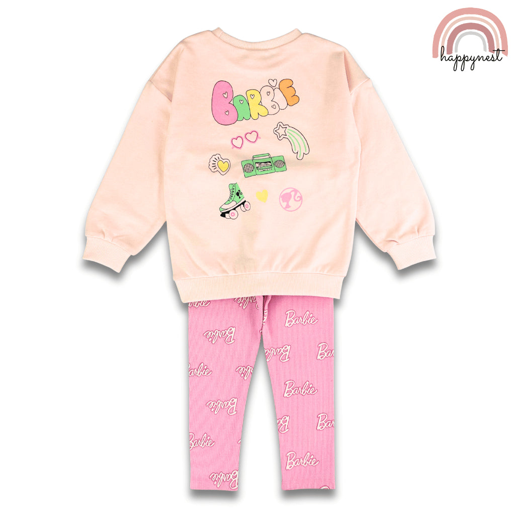 Barbie 2pc Terno Set for Kids Girls Cotton Sweater & Ribbed Leggings Pink 2-8Y SS625