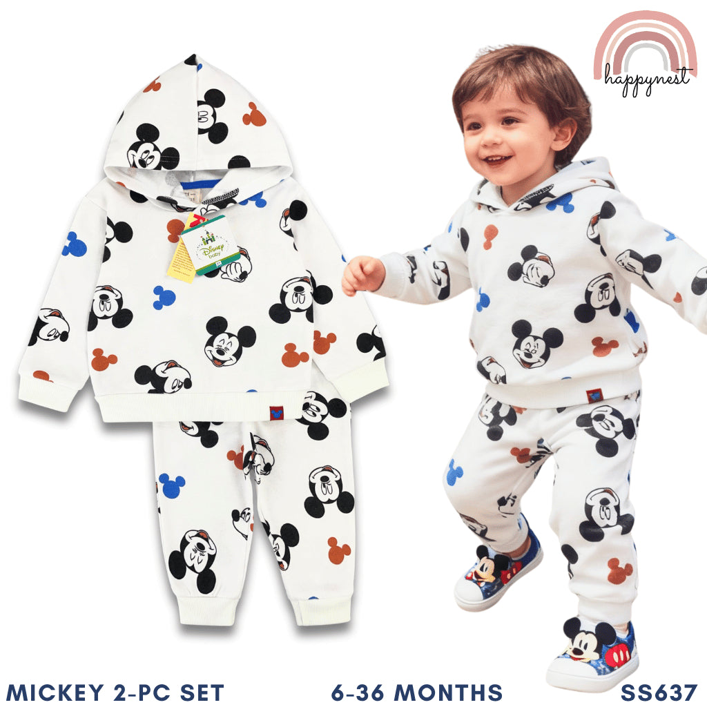 Mickey Mouse White Hoodie & Pants Set for Boys 6-36M SS637