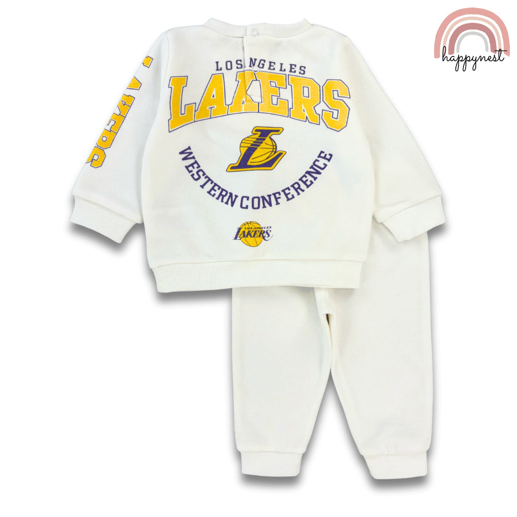 Lakers White Sweatshirt & Pants Set for Boys 6-36M SS638