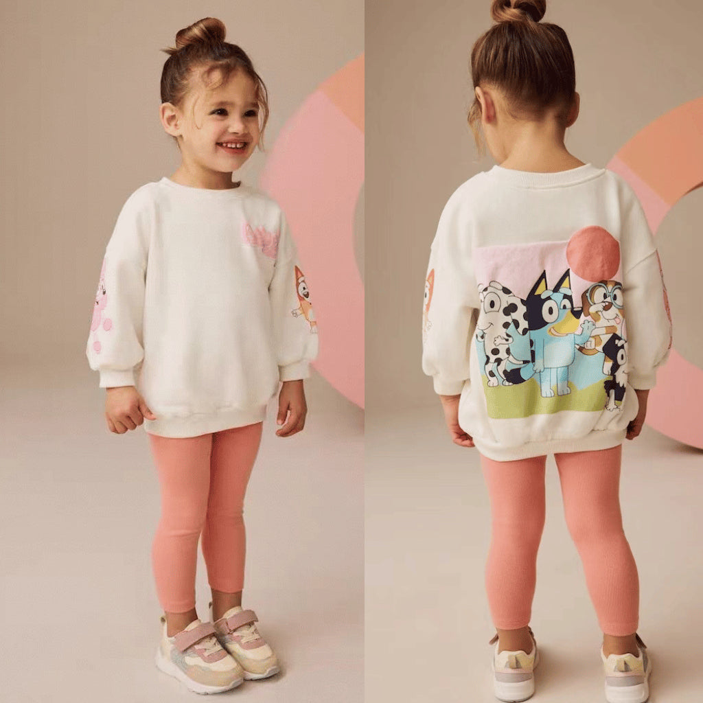 George Bluey Baby Girl Sweatshirt & Ribbed Leggings Set 3-36 Months Outfit SS663