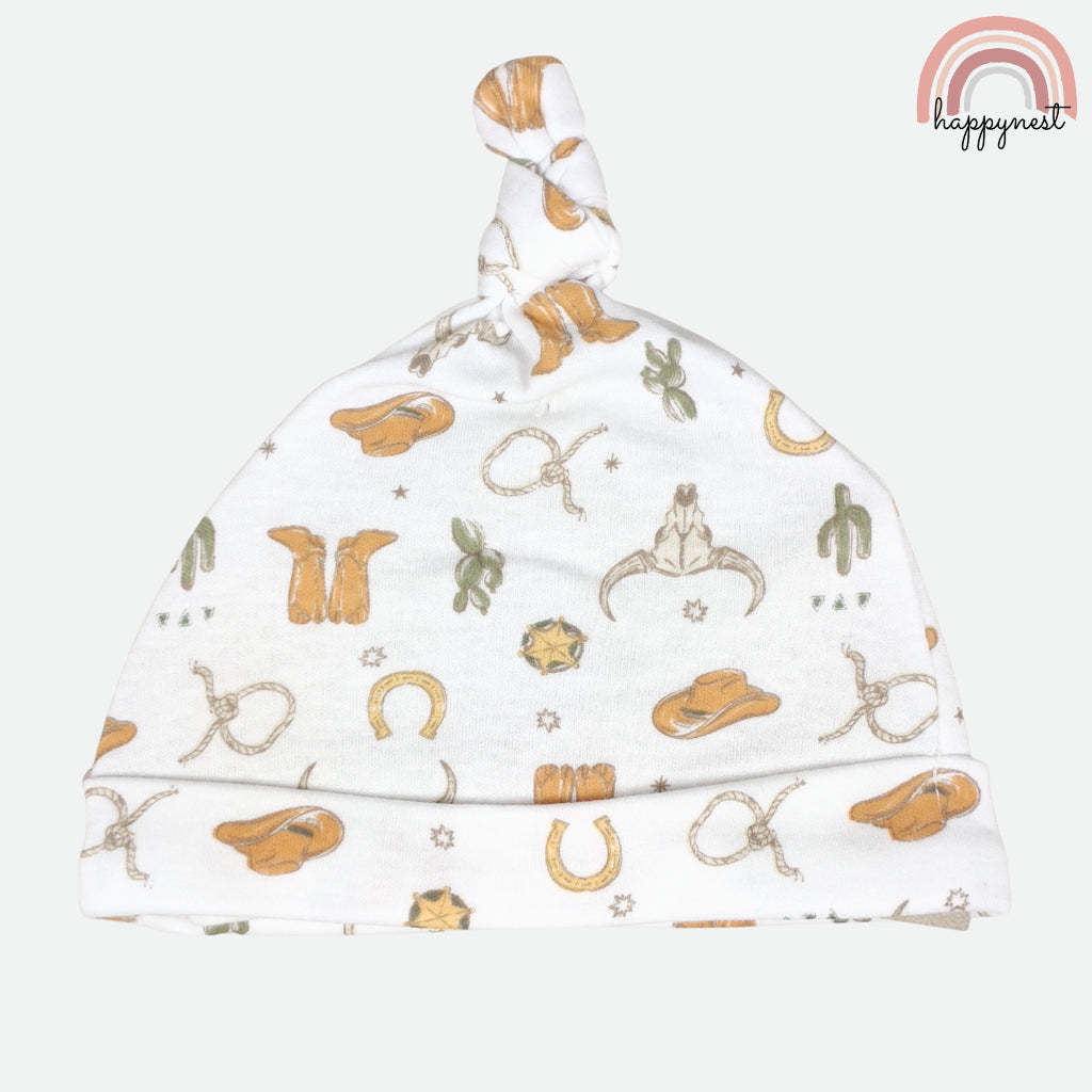 Wrangler Baby 2-Pc Sleepsuit & Hat Set | Cowboy Gear Print (B56) 3-9 Months