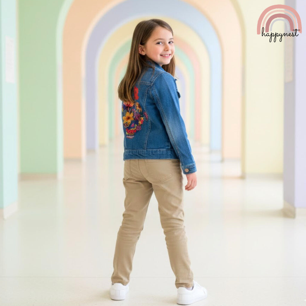 Classic Kids' Denim Biker Jacket for Girls (AA495) | 6-12 Years