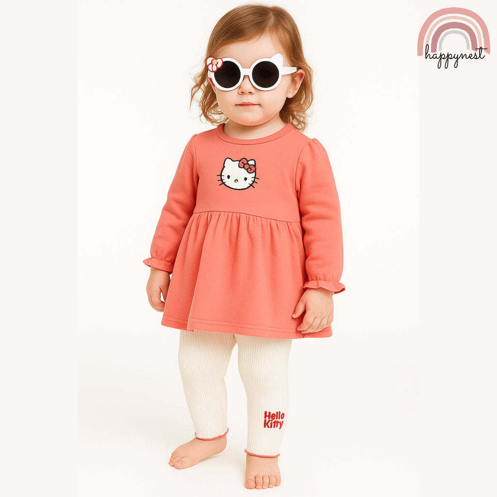 Hello Kitty 3PC Girl OOTD – Dress Top, Leggings & Sunglasses | Overruns | 6-36 Months (SS557)