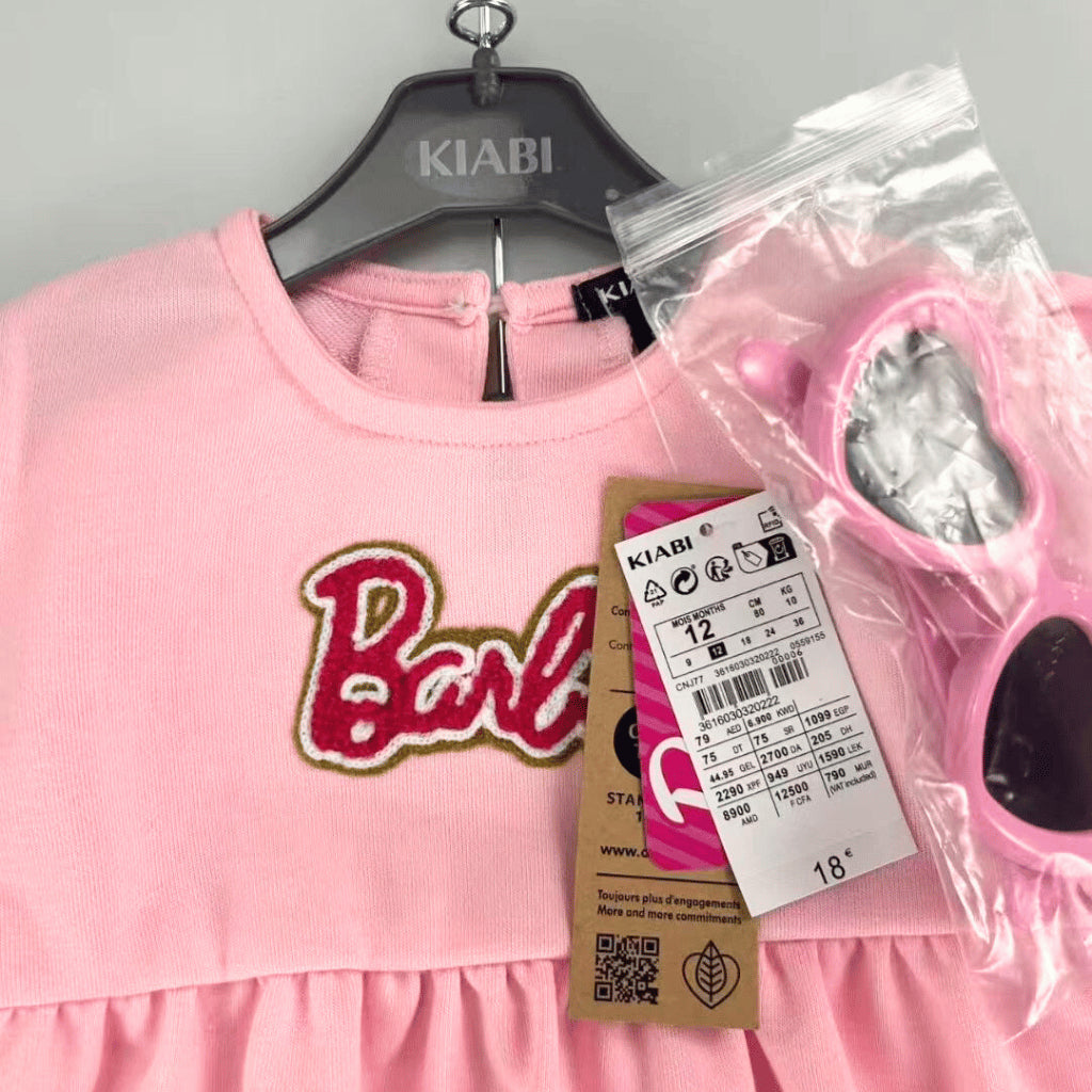 Barbie Baby Girls 3PC Outfit Set – Top, Leggings & Sunglasses | Overruns | 6–36M (SS558)