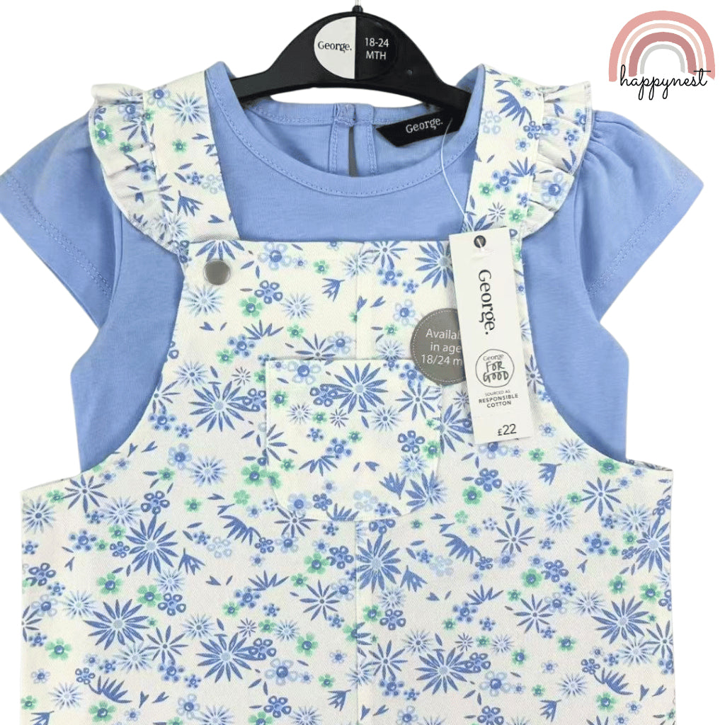 Blue Baby Jumper Daisy 2-Piece + Shirt Set (3–36 Months) | AA361