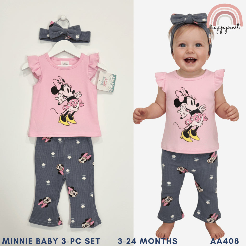 Minnie Mouse 3-Piece Terno Set for Baby Girls (3-24M) AA404