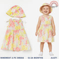 Nine West Floral Dress with Hat for Baby Girls 12–24 Months Old AA371