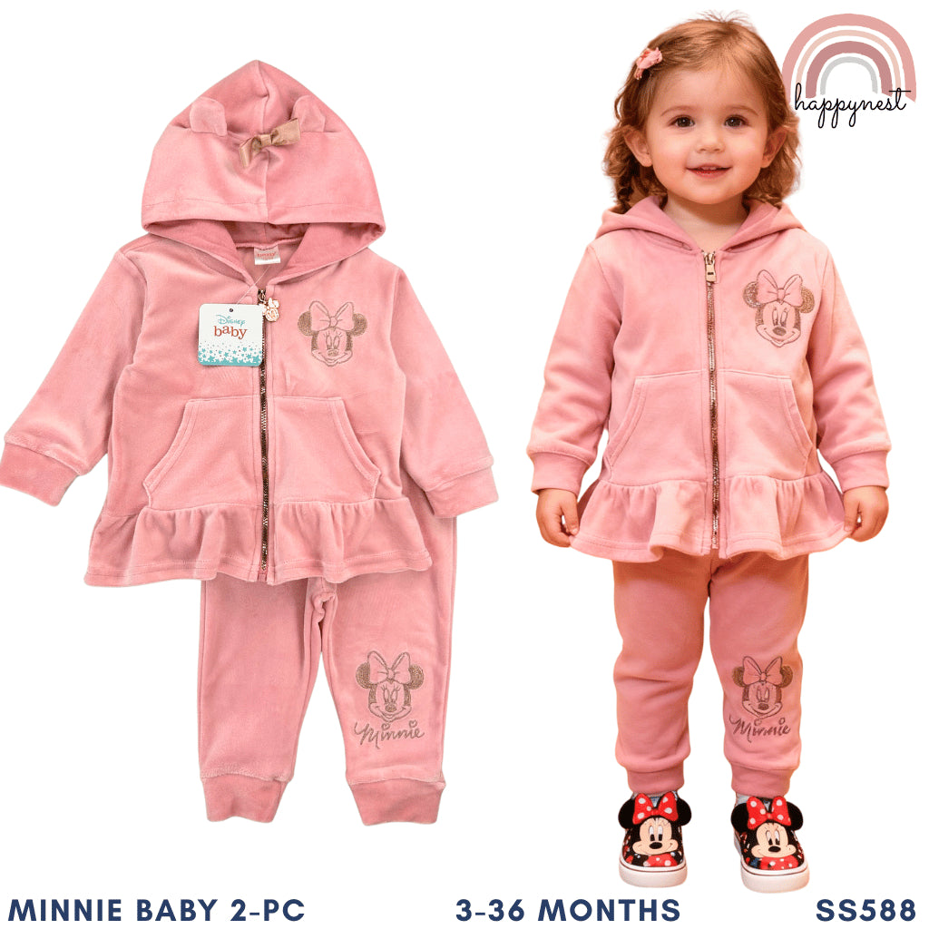Disney Minnie Mouse Velour Terno Set Hoodie (3-36M) | SS588