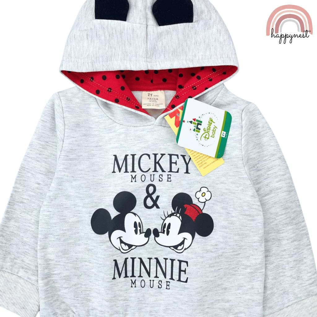 Mickey Minnie Baby 2PC Gray Red Hoodie Jogger Pants Girls 6-36 Months SS604