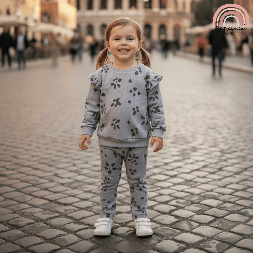 Girls Floral Sweatshirt & Leggings Set 2-8 Years – SS658