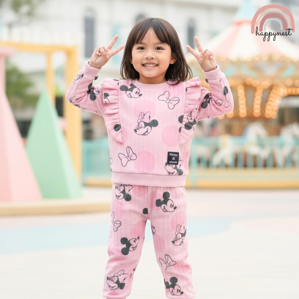 Minnie Girl 2-Pc Pink Ruffle Set | Polka Dot Design | 18M - 6 Years | SS705