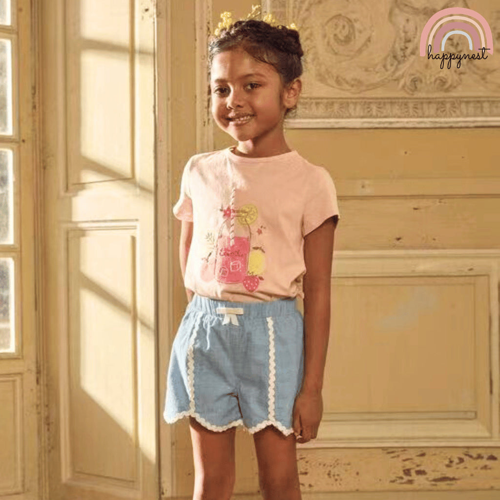 Girl 2-PC Summer Tee & Shorts Set (AA493) | 2-7Y