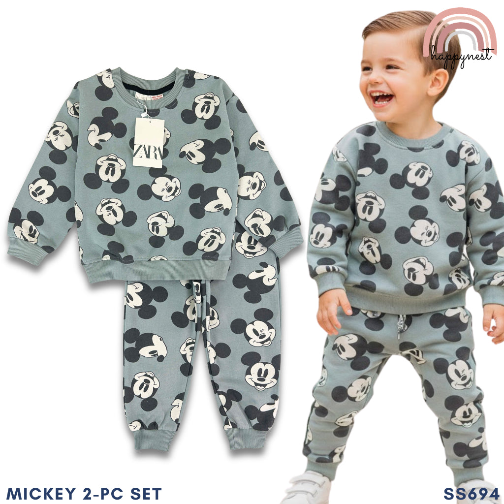Mickey Boy OOTD Print 2-PC Sweatshirt & Joggers Set (SS694) | 2-8Y