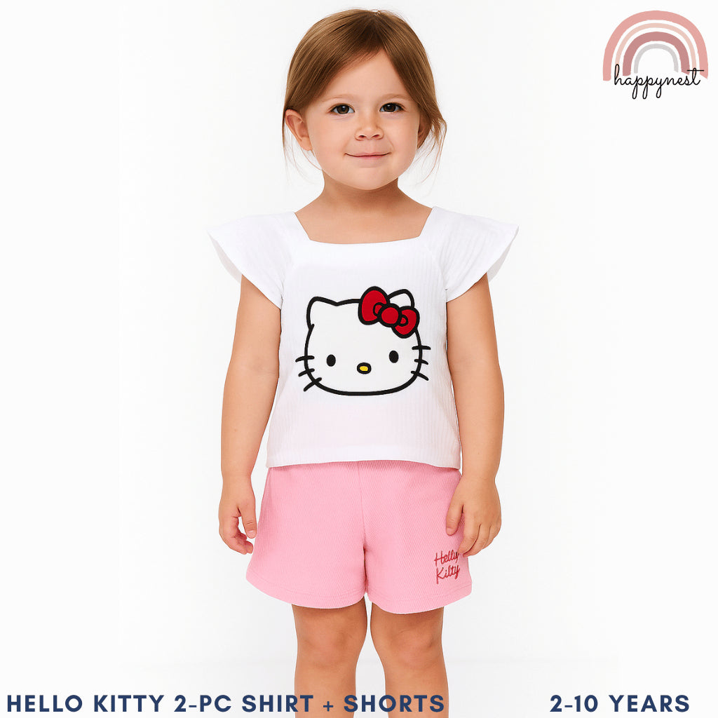Hello Kitty Girls Shirt and Shorts Set - 2pc Outfit for Kids 2-10 Yrs | AA243