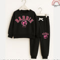 Barbie Kids 2PC Tracksuit – Black Sweatshirt & Jogger Pants Outfit | 4–7 Years (SS530)