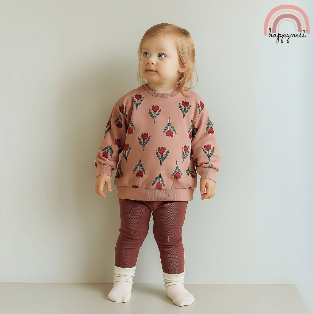 George Tulip Print 2-Piece Sweater & Leggings Set for Baby Girls (3–36M) | SS548
