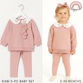 Kiabi 3-Piece Baby Girl Set with Embroidered Collar & Bow Leggings (3–36 Months) | SS555