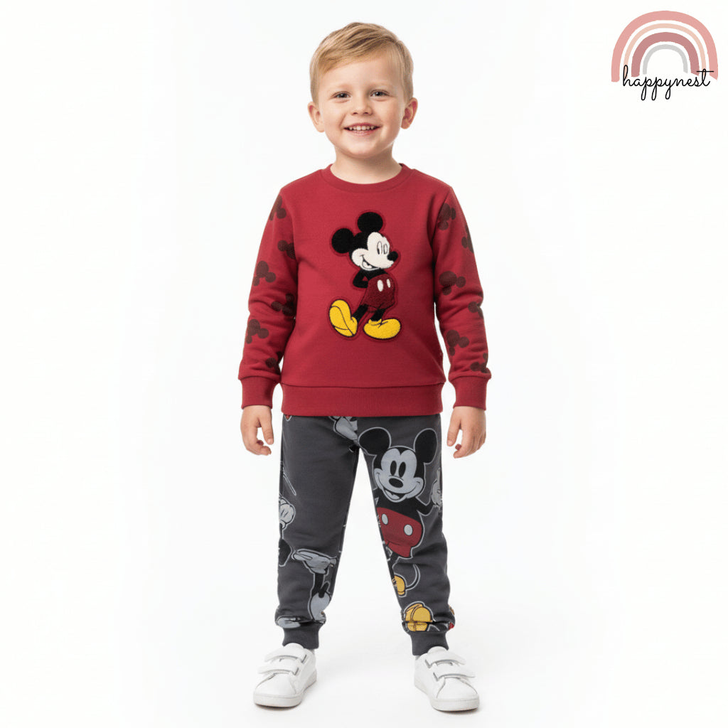 Mickey Tracksuit OOTD Baby Boy Sweatshirt Cute Terno 12 18 24 Months SS122