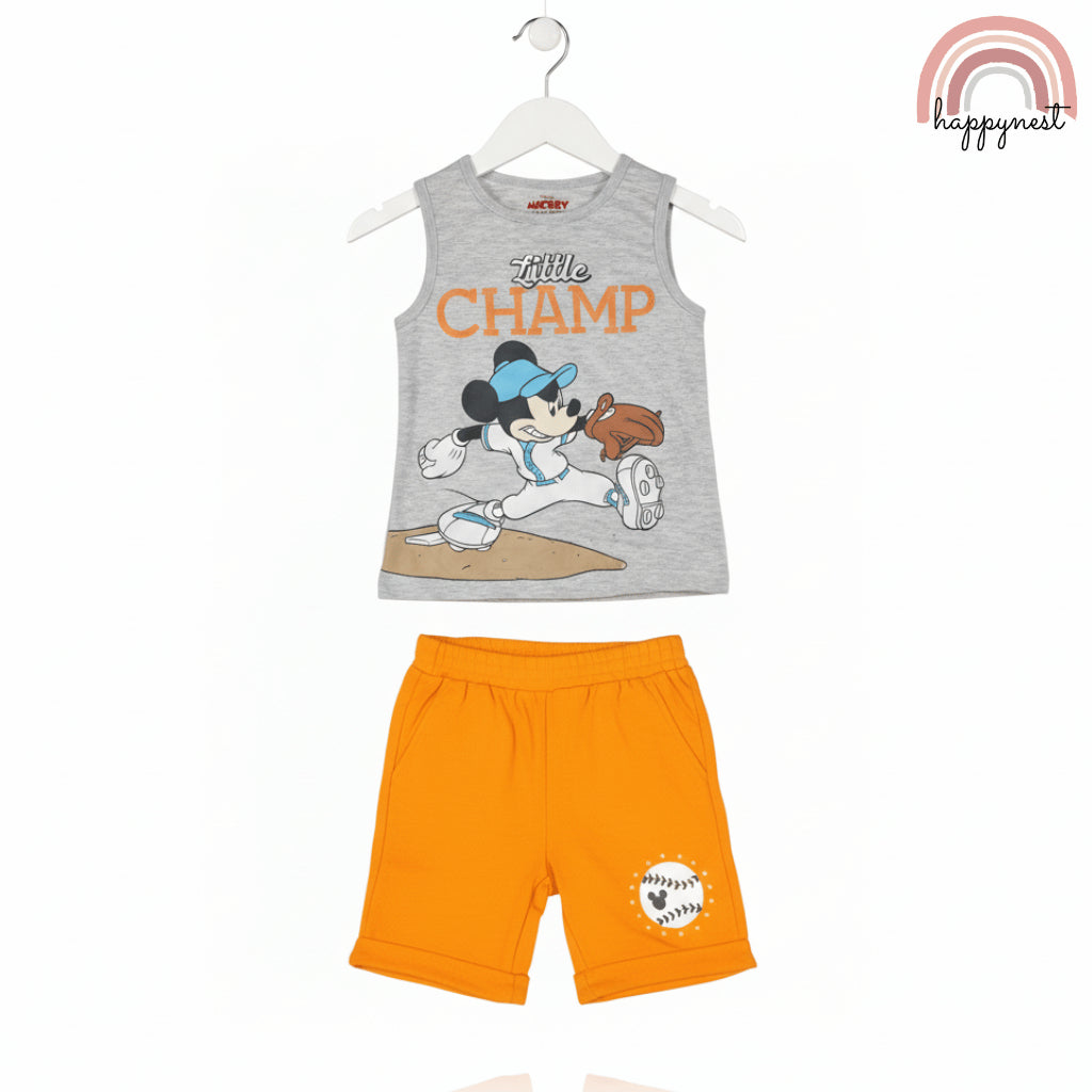 Mickey Mouse Boys Tank Top & Shorts OOTD Sando Set 2-4 Years AA399