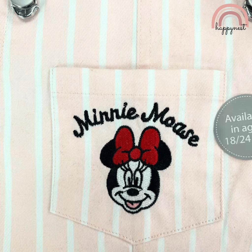 Minnie Mouse Overall Dress Terno Set for Baby Girls (3-36M) | AA414