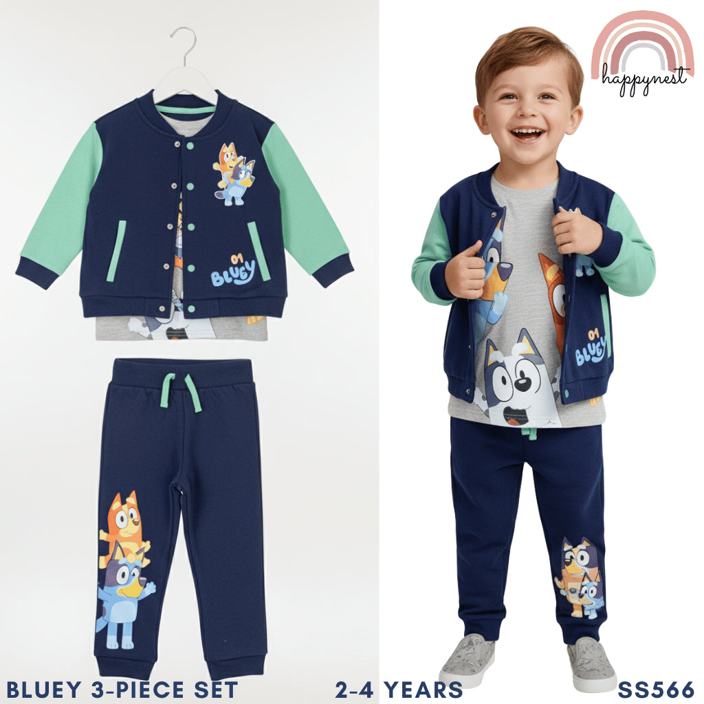 Bluey 3-PC Terno Jacket Set for Kids Boys (2-4Y) | SS566