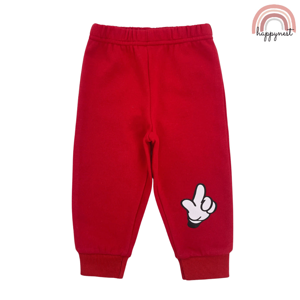 Mickey & Pluto Terno Set Baby Boys Cotton Sweater Joggers Striped Red 6-36M SS634