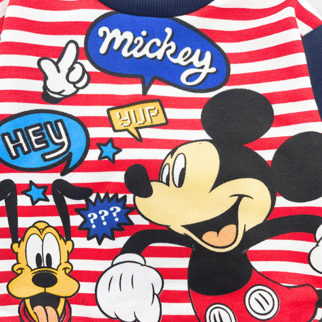 Mickey & Pluto Terno Set Baby Boys Cotton Sweater Joggers Striped Navy 6-36M SS635