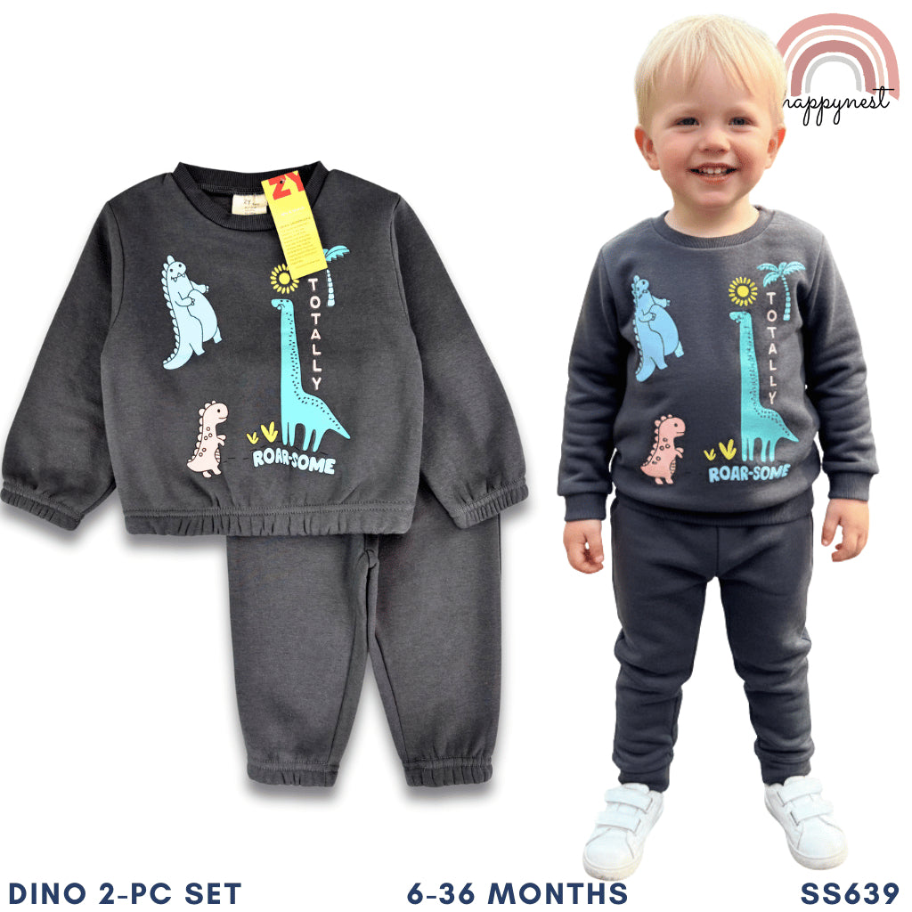 Dinosaur Grey Sweatshirt & Pants Set for Boys 6-36M SS639