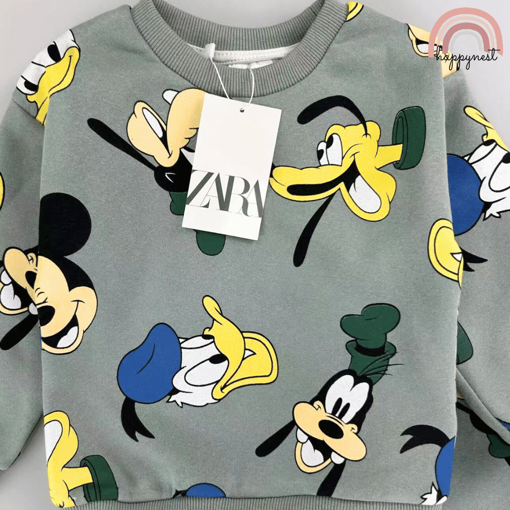 Disney Mickey Mouse & Friends Terno Set Green Sweatshirt Jogger 2-8y SS654