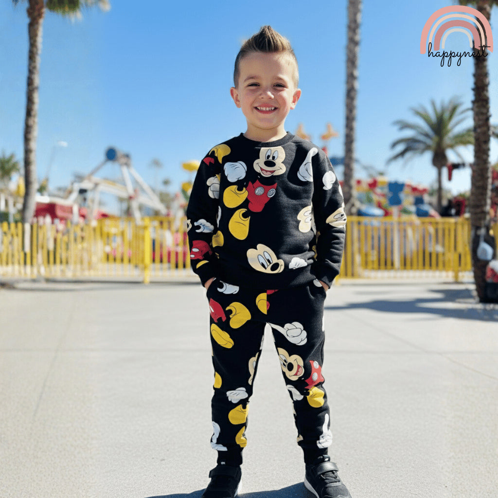 Mickey Mouse Terno Set Kids Sweatshirt Jogger Pants Black 2-8y SS653