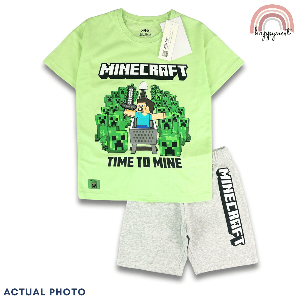 Minecraft 2-Piece Summer Tee & Shorts Set 2-10 Years Boys– AA459
