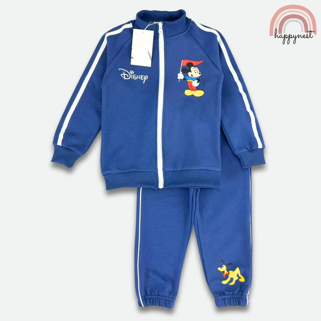 Mickey Mouse Blue Boys 2-Pc Zip-Up Tracksuit & Jogger Set | 3-12 Years (SS676)