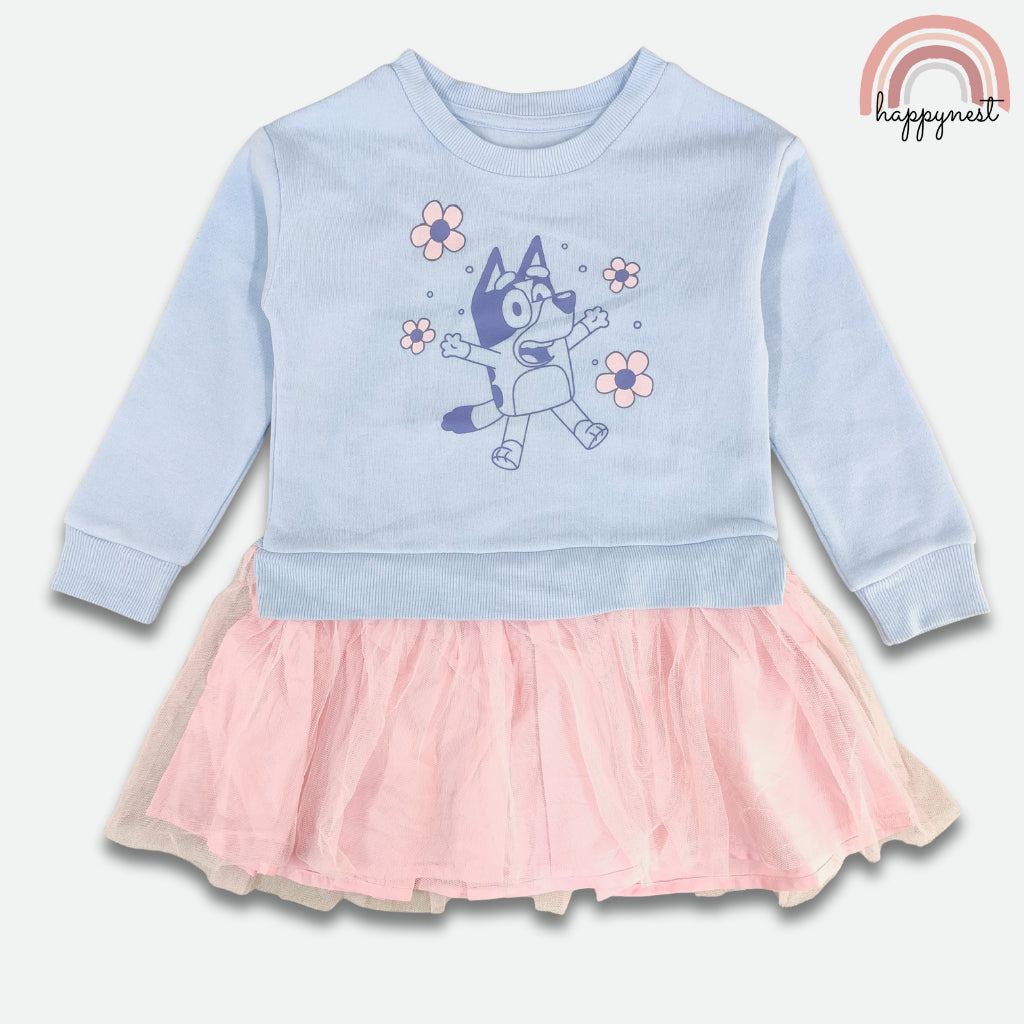 Bluey Kids Long Sleeve Tulle Dress (2-5 Years) - AA465
