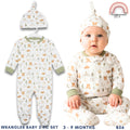 Wrangler Baby 2-Pc Sleepsuit & Hat Set | Cowboy Gear Print (B56) 3-9 Months