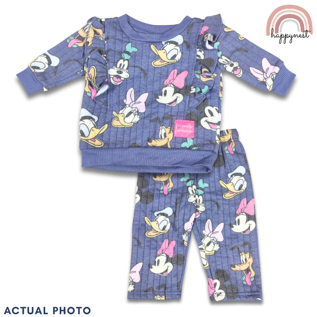 Minnie Girl Tracksuit 2-Pc Ruffle Set | Blue Character Print | 12M - 5 Years | SS704